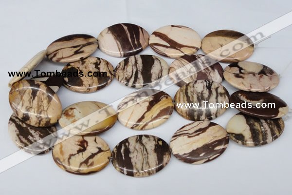 CZJ360 15.5 inches 30*40mm oval zebra jasper beads wholesale