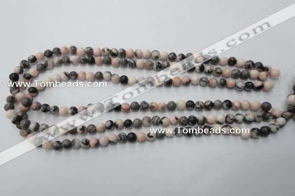 CZJ401 15.5 inches 6mm round pink zebra jasper beads wholesale