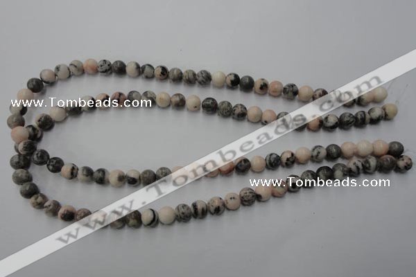 CZJ402 15.5 inches 8mm round pink zebra jasper beads wholesale