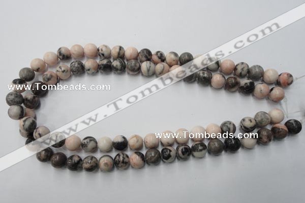 CZJ403 15.5 inches 10mm round pink zebra jasper beads wholesale