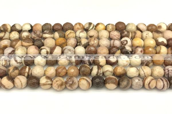 CZJ430 15 inches 6mm faceted round Australian zebra jasper beads