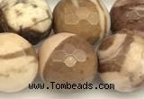 CZJ433 15 inches 12mm faceted round Australian zebra jasper beads