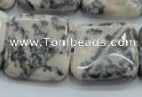 CZJ52 16 inches 25*25mm square zebra jasper gemstone beads wholesale