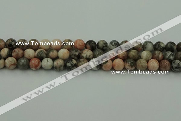 CZJ552 15.5 inches 8mm round pink zebra jasper beads wholesale