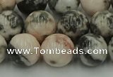 CZJ554 15.5 inches 12mm round pink zebra jasper beads wholesale