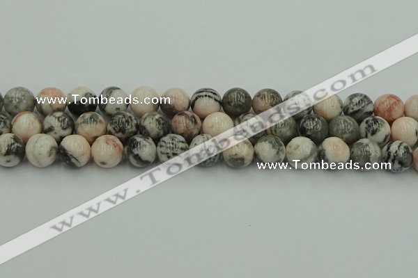 CZJ554 15.5 inches 12mm round pink zebra jasper beads wholesale