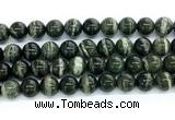 CZJ574 15.5 inches 12mm round green zebra jasper gemstone beads