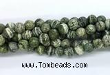 CZJ582 15.5 inches 8mm faceted round green zebra jasper gemstone beads