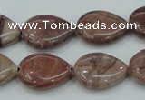 CZJ81 16 inches 15*20mm flat teardrop red zebra jasper beads wholesale