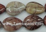 CZJ82 16 inches 18*25mm flat teardrop red zebra jasper beads wholesale