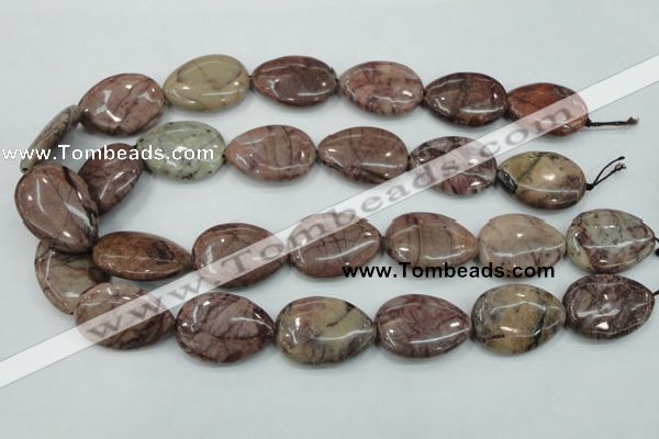 CZJ83 16 inches 22*30mm flat teardrop red zebra jasper beads wholesale