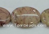 CZJ84 16 inches 22*30mm oval red zebra jasper beads wholesale