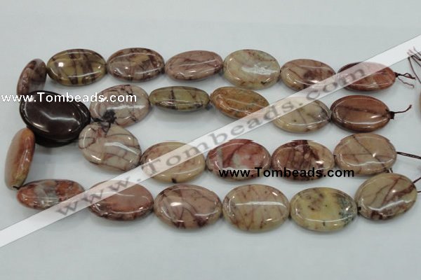 CZJ84 16 inches 22*30mm oval red zebra jasper beads wholesale