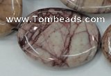 CZJ85 16 inches 30*40mm oval red zebra jasper beads wholesale