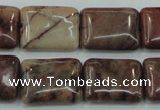 CZJ86 16 inches 15*20mm rectangle red zebra jasper beads wholesale