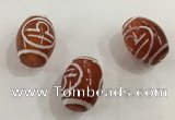 DZI317 10*14mm drum tibetan agate dzi beads wholesale