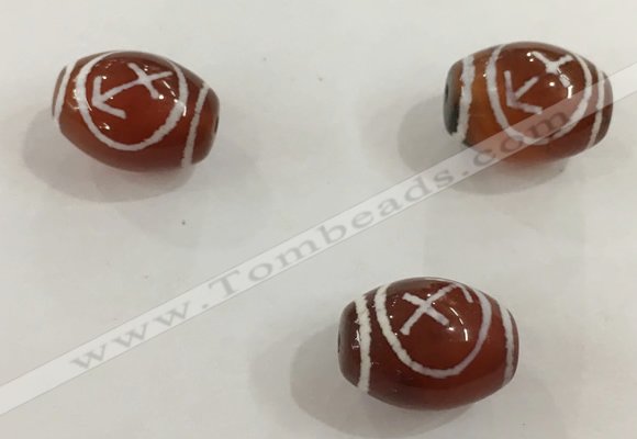 DZI318 10*14mm drum tibetan agate dzi beads wholesale