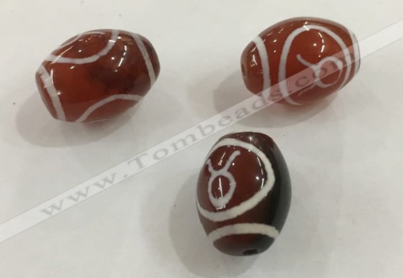 DZI320 10*14mm drum tibetan agate dzi beads wholesale