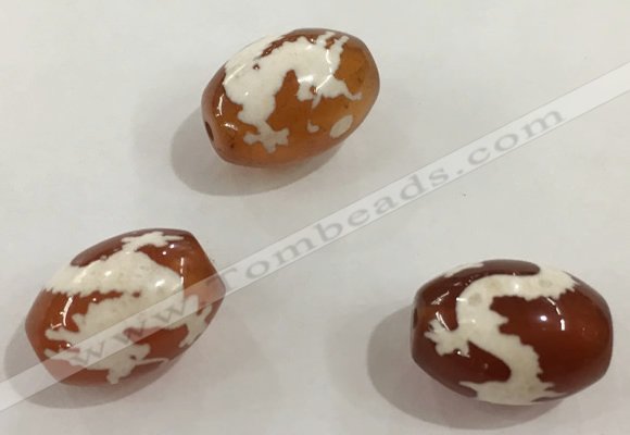 DZI371 10*14mm drum tibetan agate dzi beads wholesale