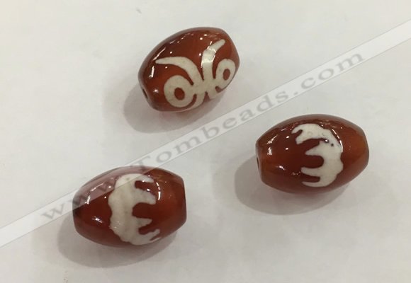 DZI393 10*14mm drum tibetan agate dzi beads wholesale