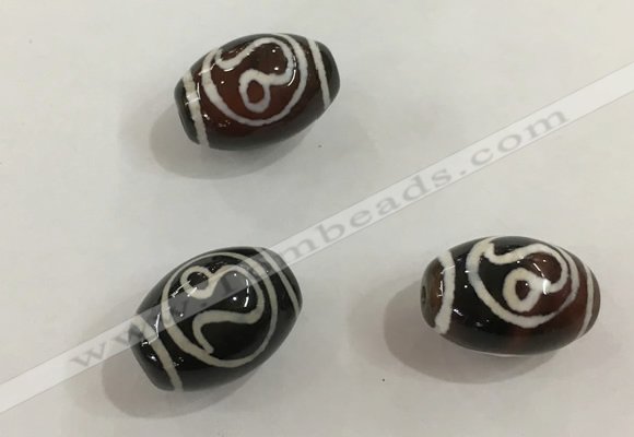 DZI409 10*14mm drum tibetan agate dzi beads wholesale