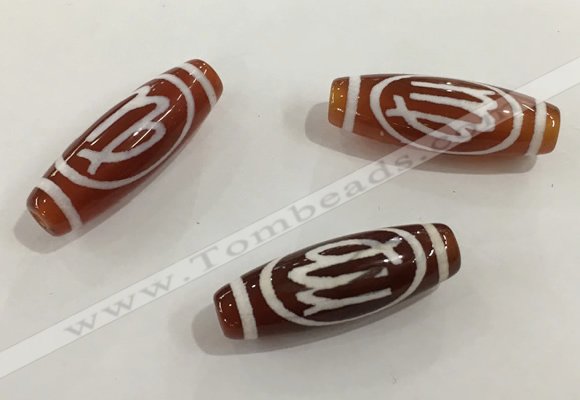 DZI437 10*30mm drum tibetan agate dzi beads wholesale