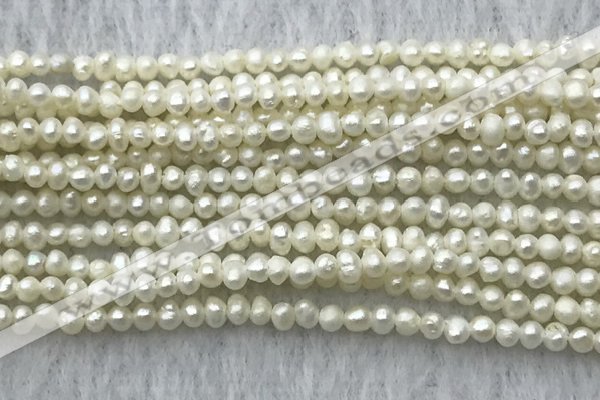 FWP05 14.5 inches 2mm - 2.5mm potato white freshwater pearl strands