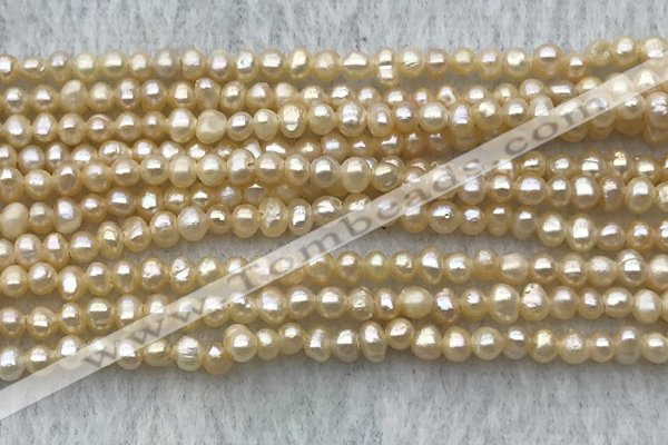 FWP08 14.5 inches 2mm - 3mm potato pink freshwater pearl strands