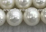 FWP102 15 inches 9mm - 10mm potato white freshwater pearl strands