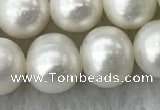 FWP106 15 inches 9mm - 10mm potato white freshwater pearl strands