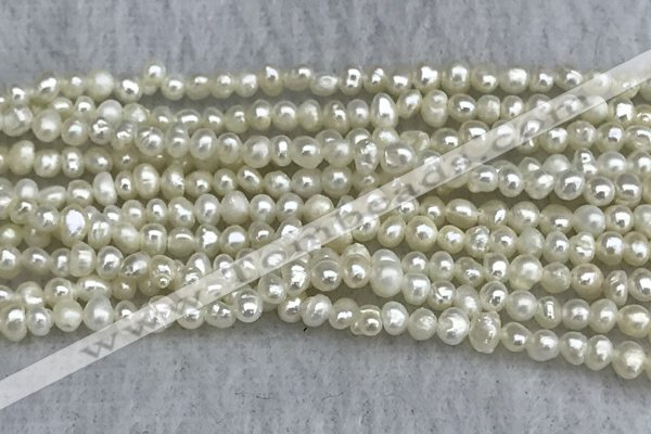 FWP11 14.5 inches 2.8mm potato white freshwater pearl strands