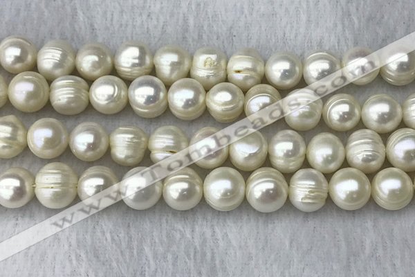 FWP110 15 inches 10mm - 11mm potato white freshwater pearl strands