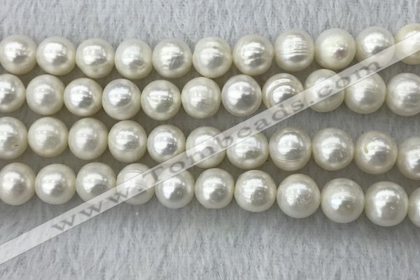 FWP114 15 inches 10mm - 11mm potato white freshwater pearl strands