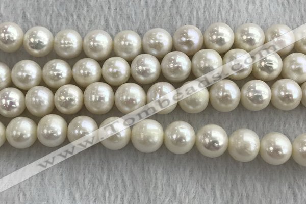 FWP116 15 inches 10mm - 11mm potato white freshwater pearl strands