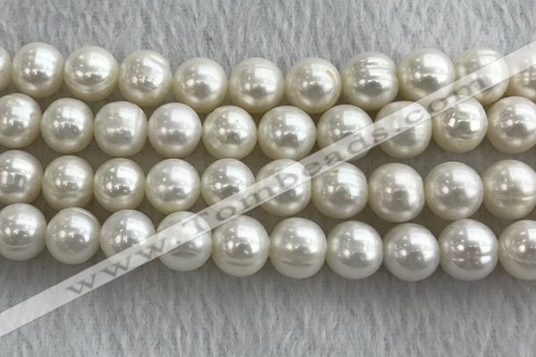 FWP129 15 inches 10mm - 11mm potato white freshwater pearl strands