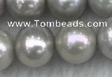 FWP143 15 inches 8mm - 9mm potato grey freshwater pearl strands