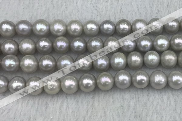 FWP143 15 inches 8mm - 9mm potato grey freshwater pearl strands