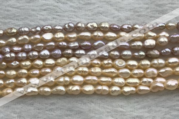 FWP158 14.5 inches 3mm - 4mm rice purple & pink freshwater pearl strands