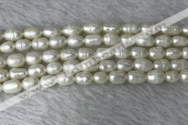 FWP171 14.5 inches 5mm - 6mm rice white freshwater pearl strands