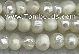 FWP18 14.5 inches 3mm - 4mm potato white freshwater pearl strands