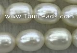 FWP182 15 inches 6mm - 7mm rice white freshwater pearl strands