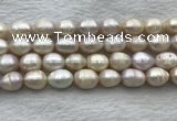 FWP206 15 inches 10mm - 11mm rice white freshwater pearl strands