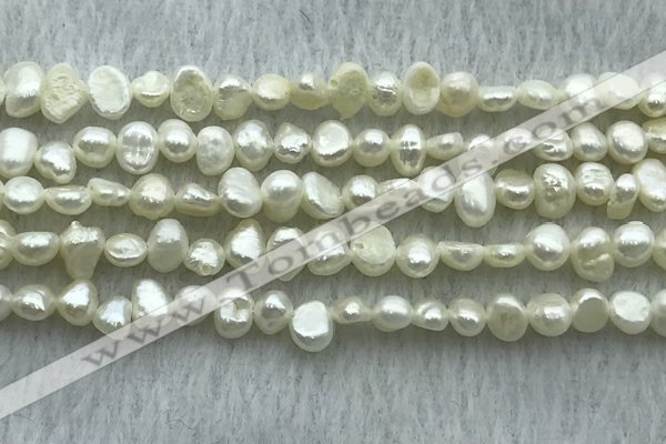 FWP234 14.5 inches 3mm - 4mm baroque white freshwater pearl strands