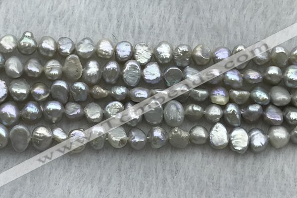 FWP236 14.5 inches 4mm - 5mm baroque grey freshwater pearl strands