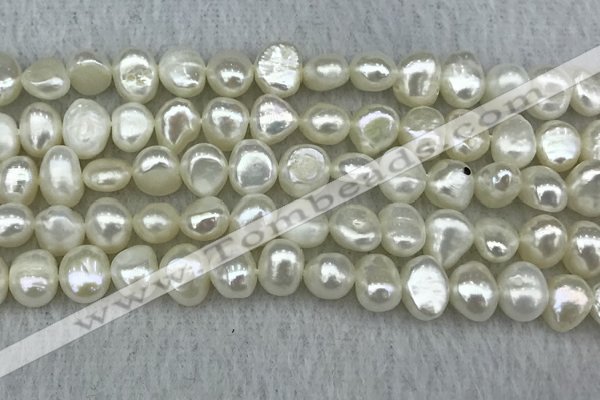 FWP241 15 inches 6mm - 7mm baroque white freshwater pearl strands