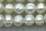 FWP25 14.5 inches 4mm - 4.5mm potato white freshwater pearl strands