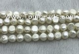 FWP250 15 inches 9mm - 10mm baroque white freshwater pearl strands