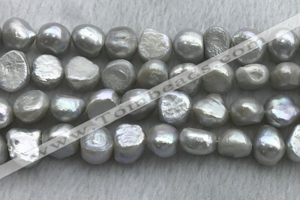 FWP256 15 inches 11mm - 12mm baroque grey freshwater pearl strands