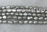 FWP276 15 inches 6mm - 7mm baroque grey freshwater pearl strands