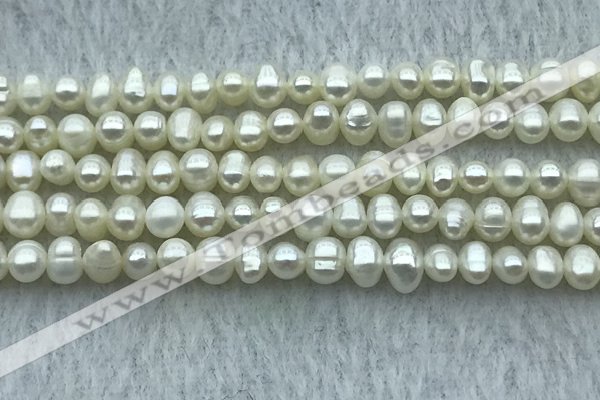 FWP28 14.5 inches 4.8mm potato white freshwater pearl strands